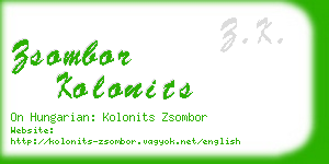 zsombor kolonits business card